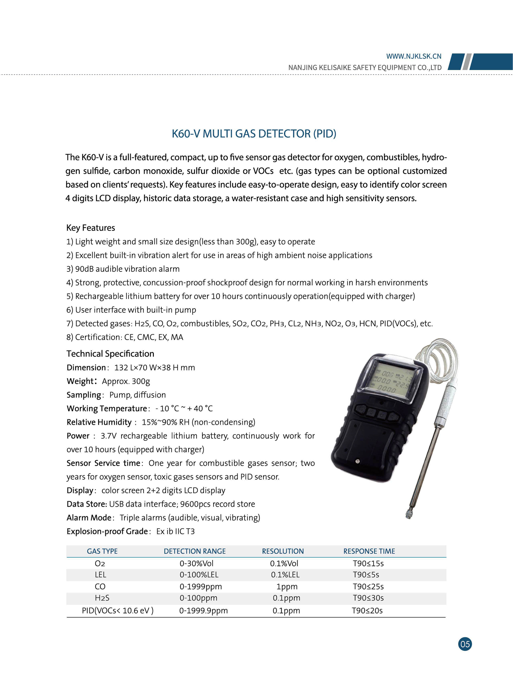 K60V (PID) Multi Gas Detector Buy GAS detector Gas analyzer VOCs gas detector portable gas